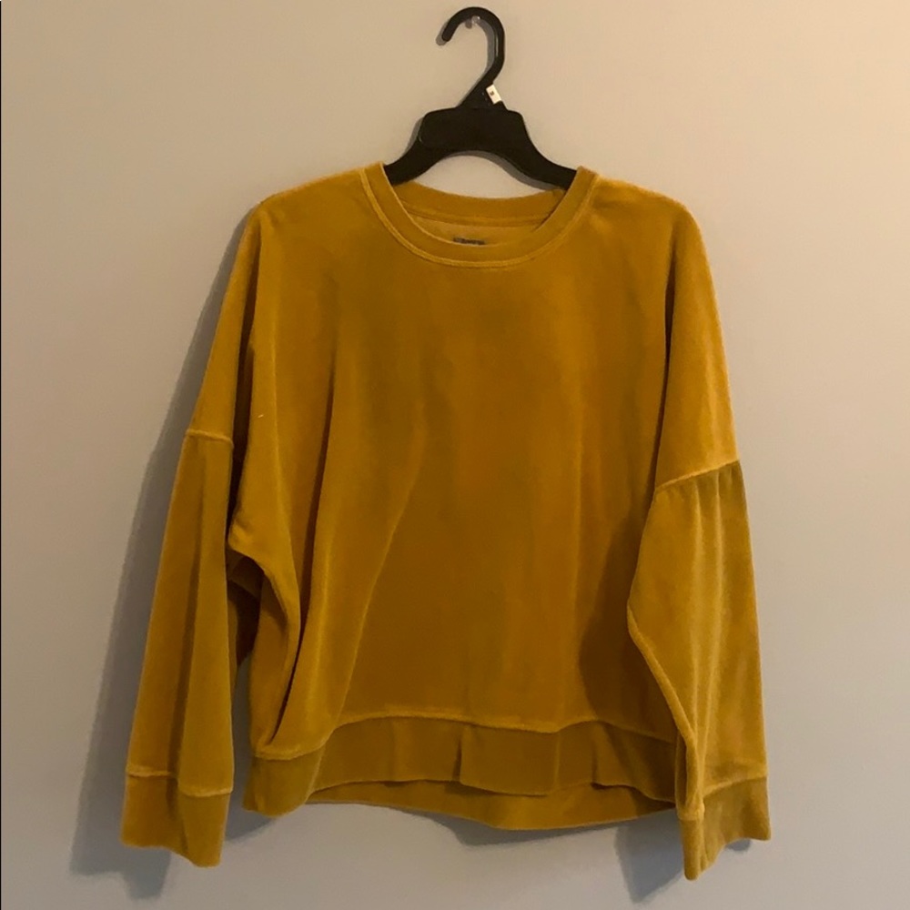 Yellow velvet sweater